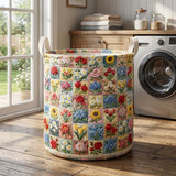 Sérénité florale | Panier à linge matelassé