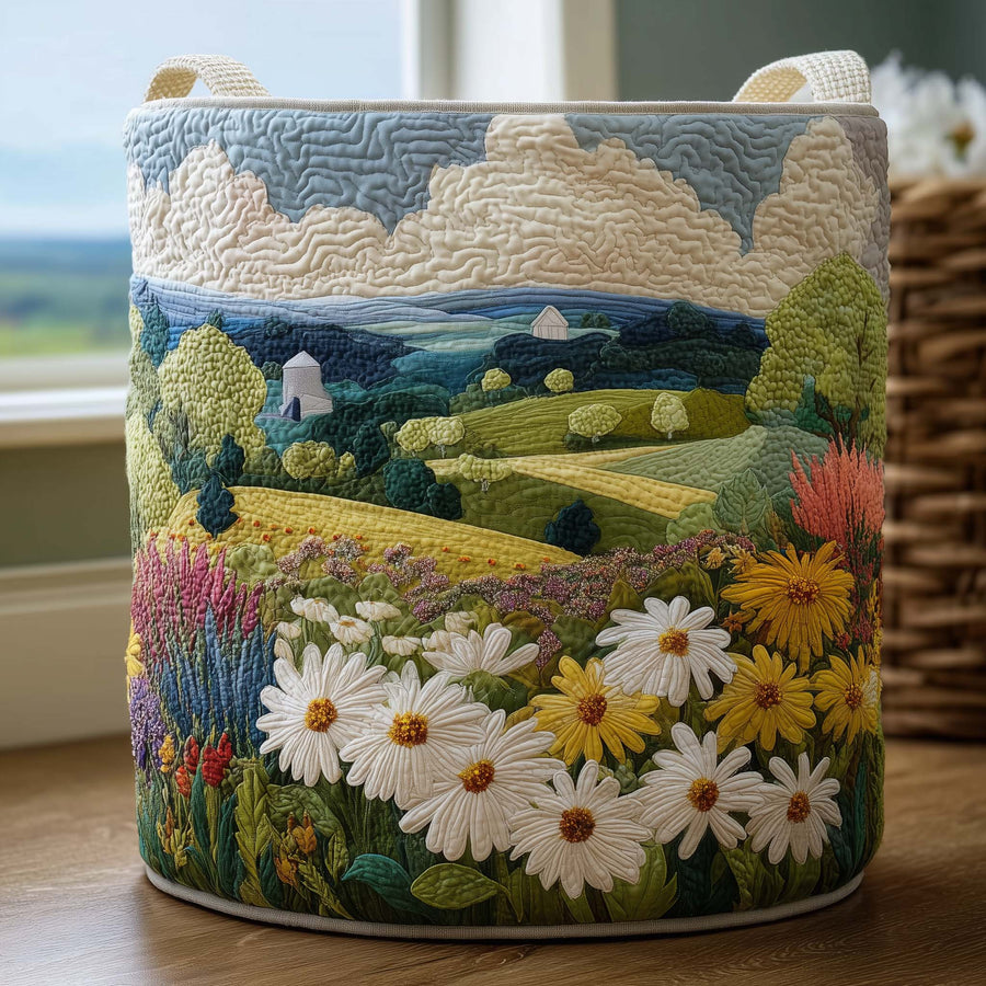 Daisy Meadow | Quilted Laundry Basket