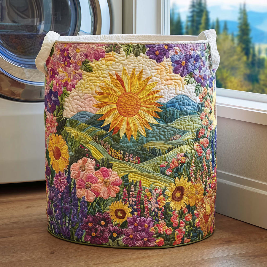 Sunlit Garden | Quilted Laundry Basket