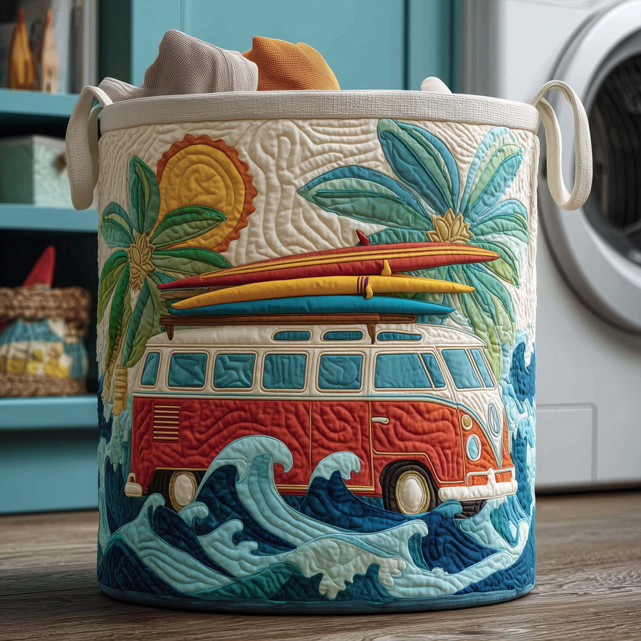 Palm Cruise | Quilted Laundry Basket