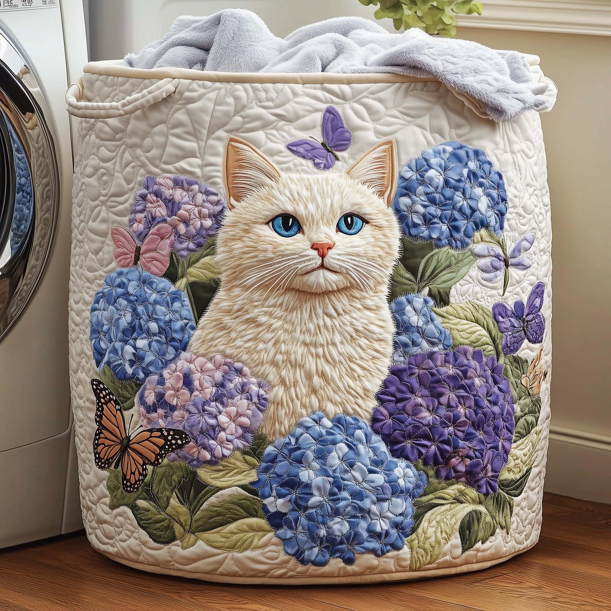 Hydrangea Muse | Quilted Laundry Basket