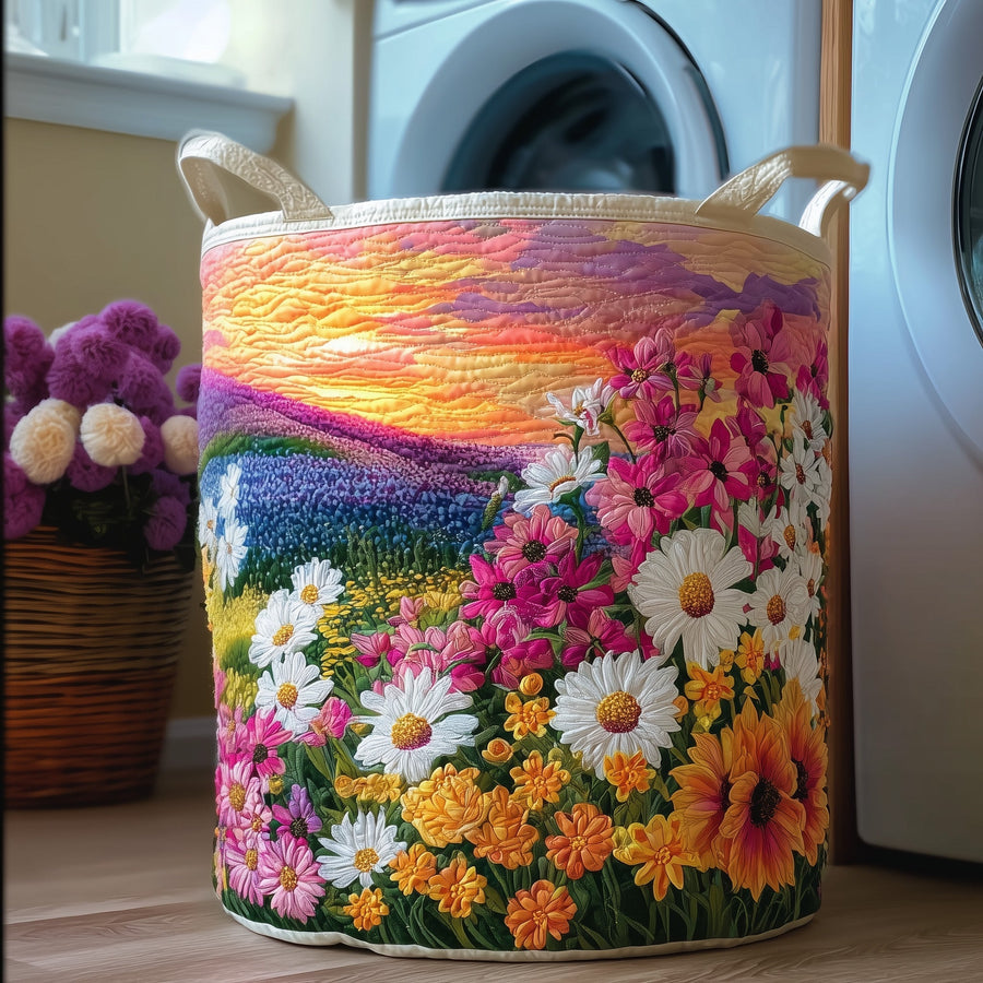Sea Of Flowers | Quilted Laundry Basket