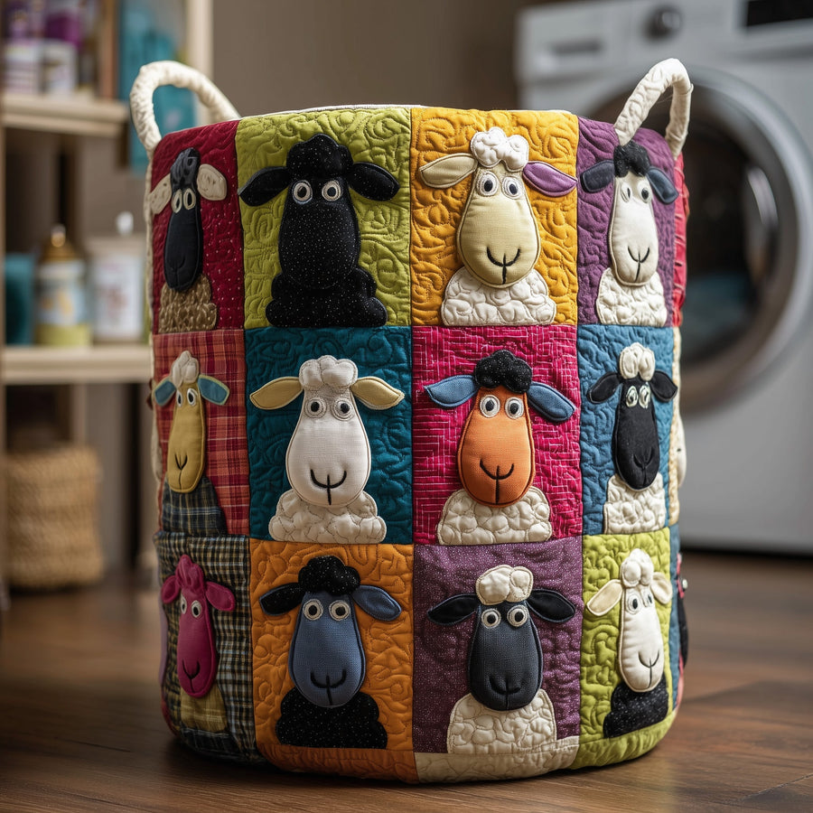 Dreamy Sheep | Quilted Laundry Basket