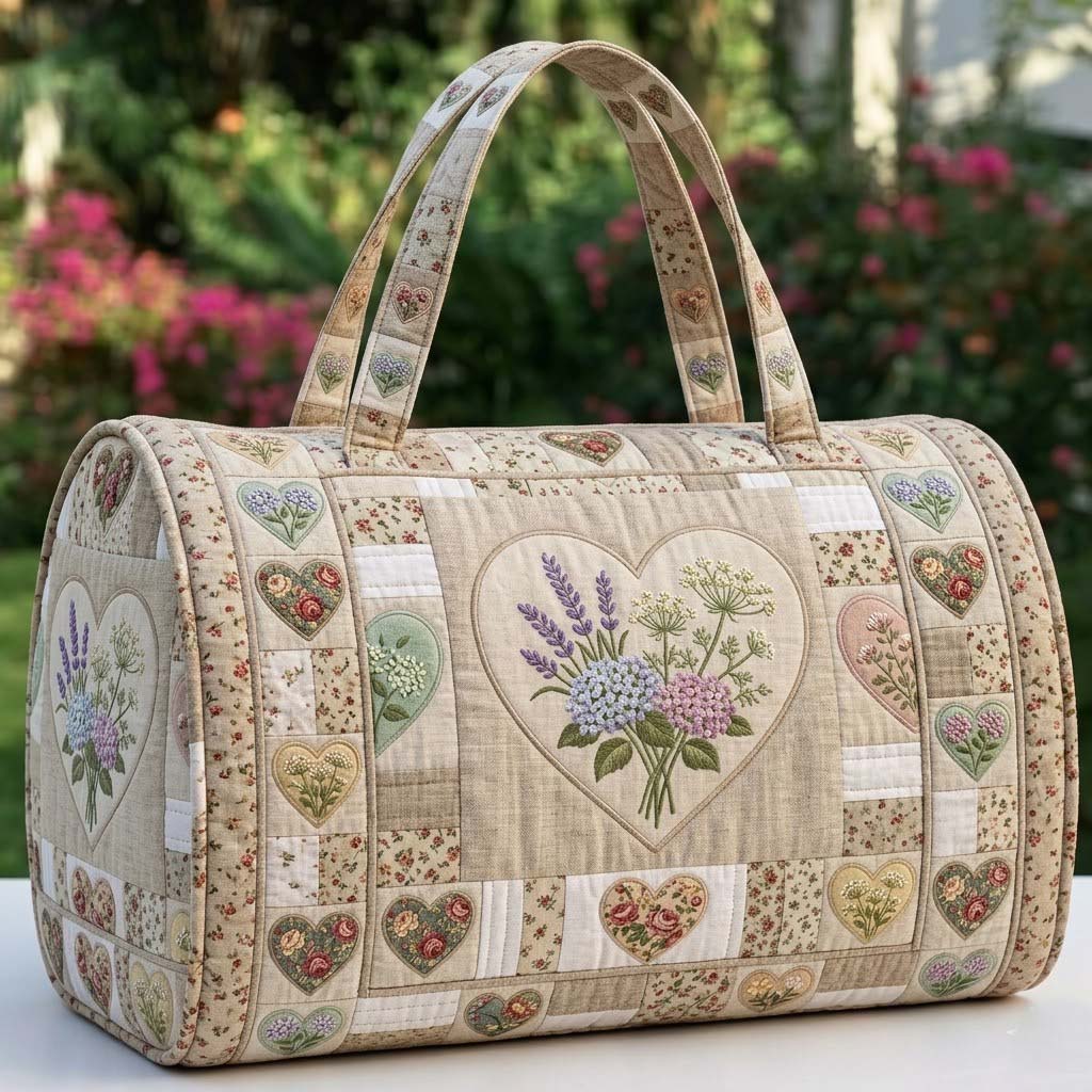 Flower Patchwork | Quilted Duffle Bag