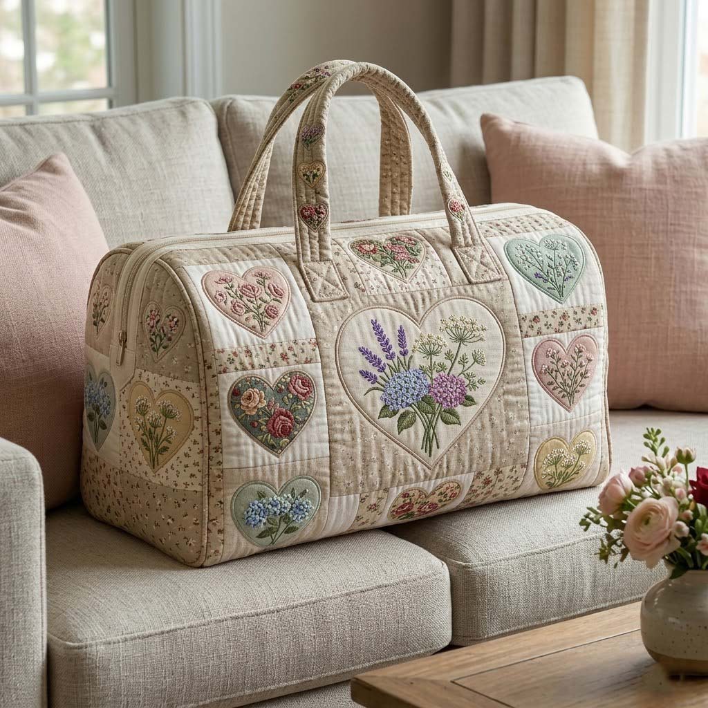 Flower Patchwork | Quilted Duffle Bag