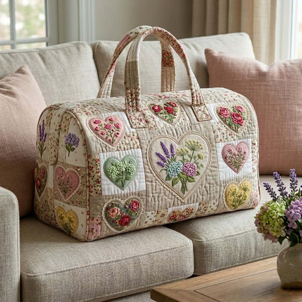 Flower Patchwork | Quilted Duffle Bag