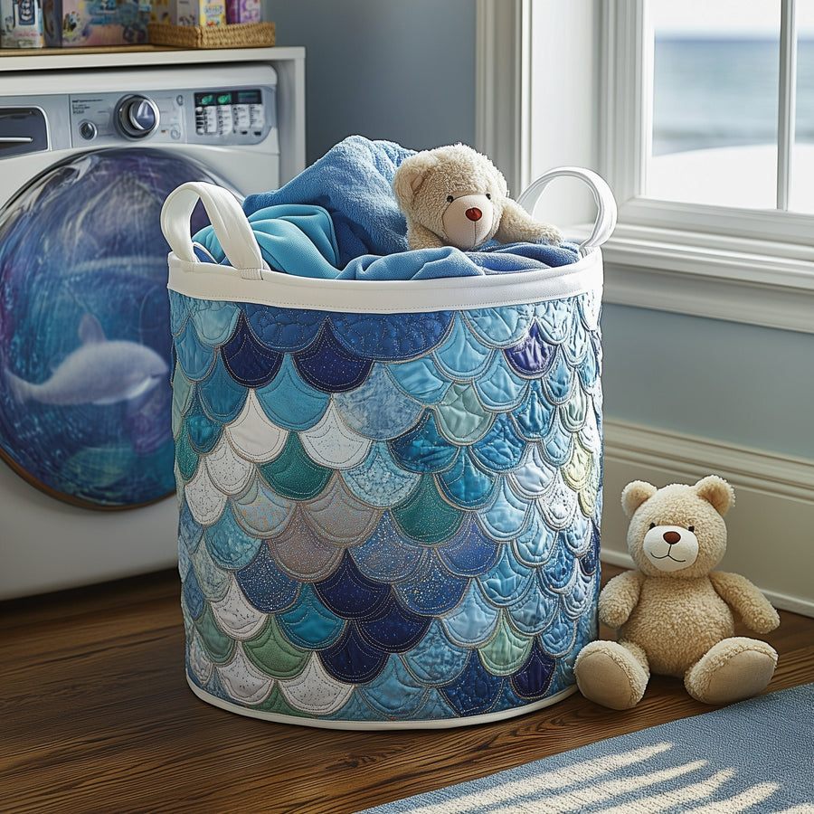 Elegant Mermaid | Quilted Laundry Basket