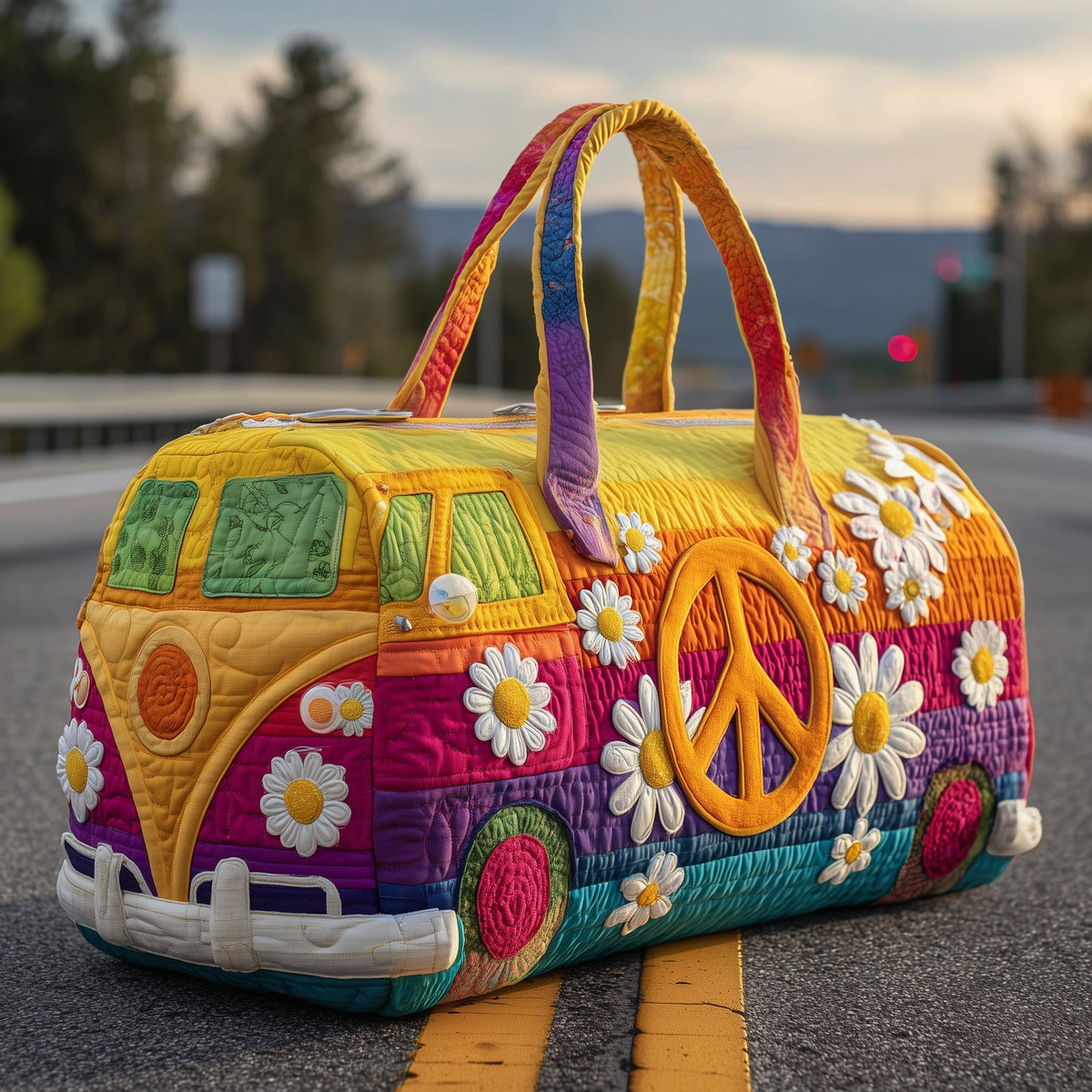 Voyage hippie | Sac polochon matelassé