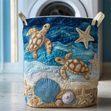 Turtle Drift | Quilted Laundry Basket
