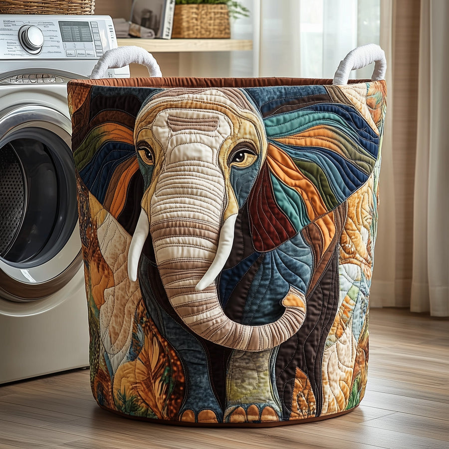 Éléphant | Panier à linge matelassé