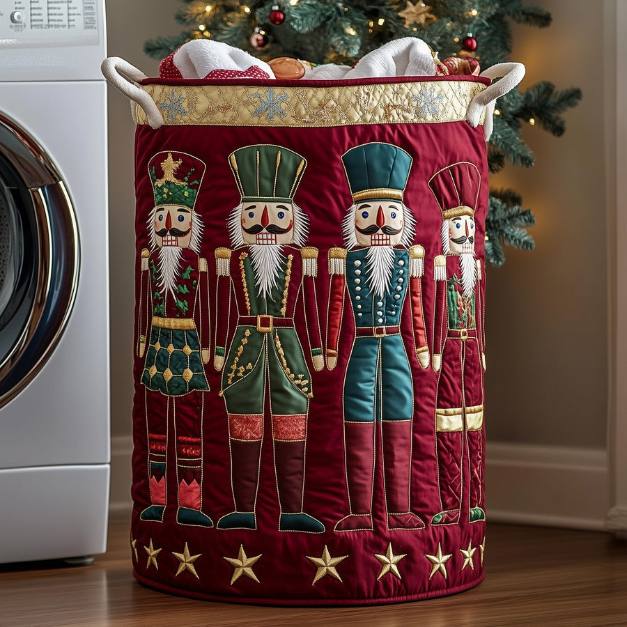 Festive Nutcracker | Quilted Laundry Basket
