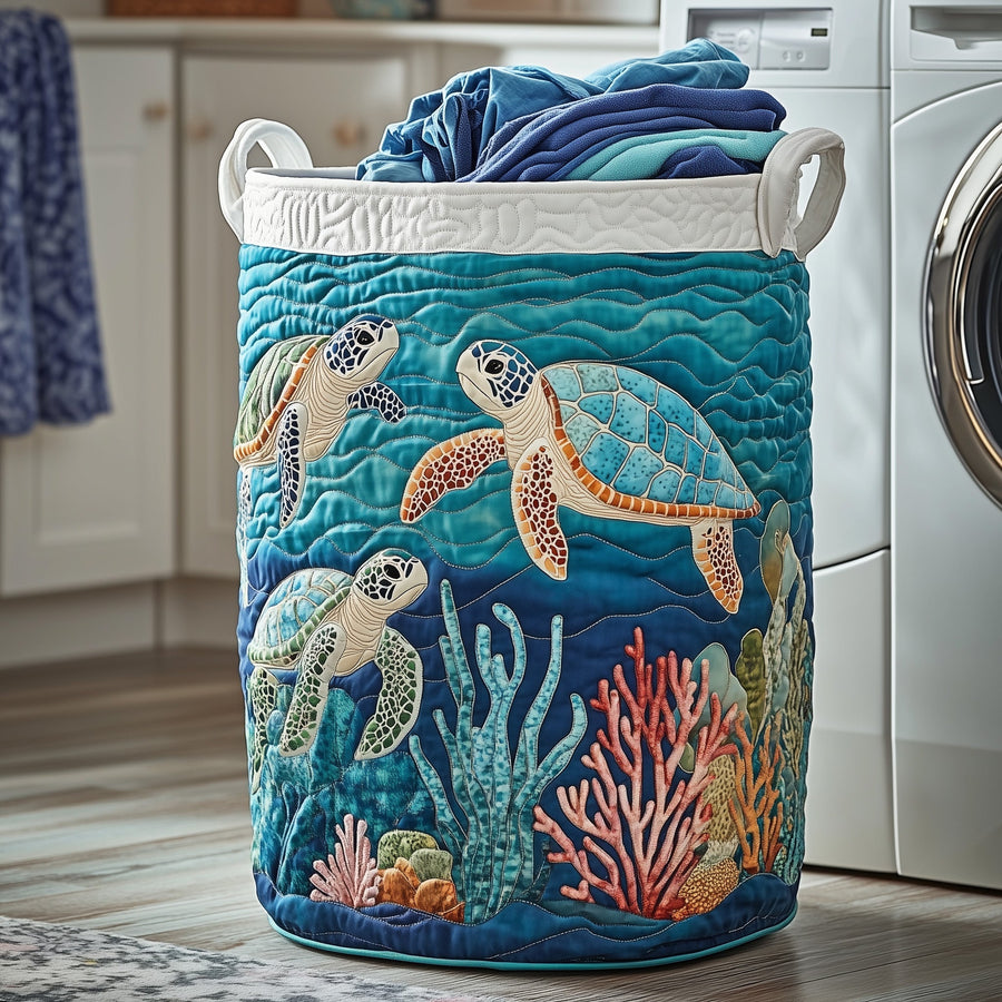 Brise océane | Panier à linge matelassé