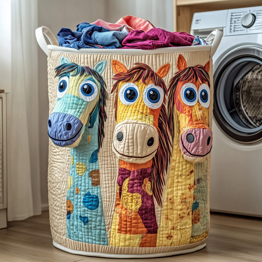 Funky Horse | Panier à linge matelassé