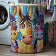 Donkey Whimsy | Quilted Laundry Basket