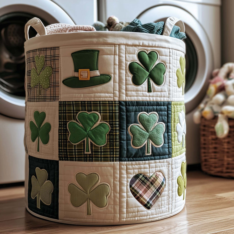 Blessed Greenery | Quilted Laundry Basket