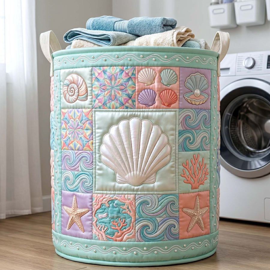 Coastal Whisper | Quilted Laundry Basket