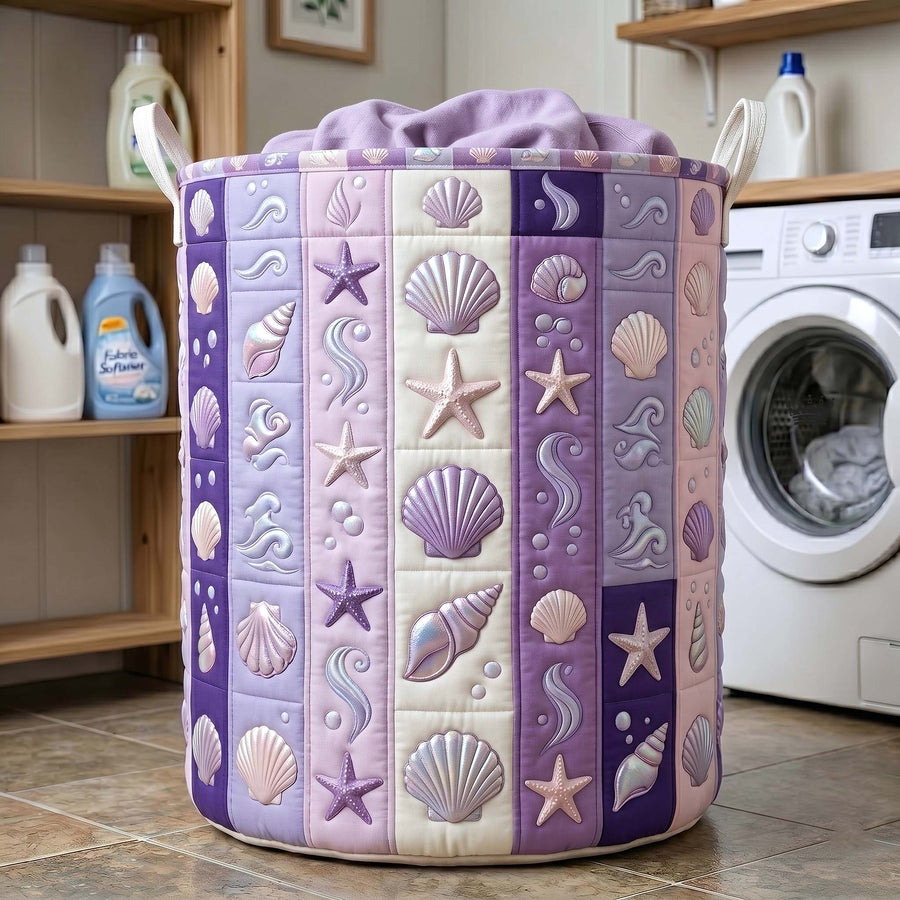 Coastal Whisper | Quilted Laundry Basket