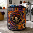 Spiral Skeleton Vortex | Quilted Laundry Basket