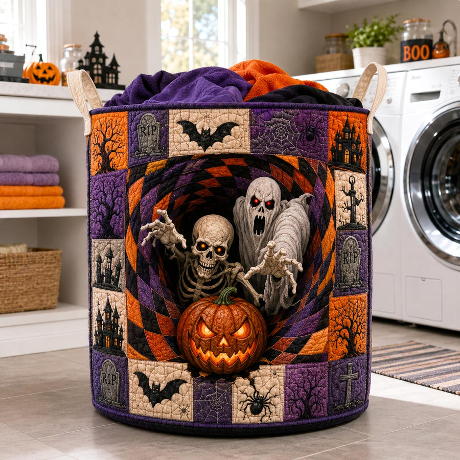 Haunted Trio Portal | Quilted Laundry Basket