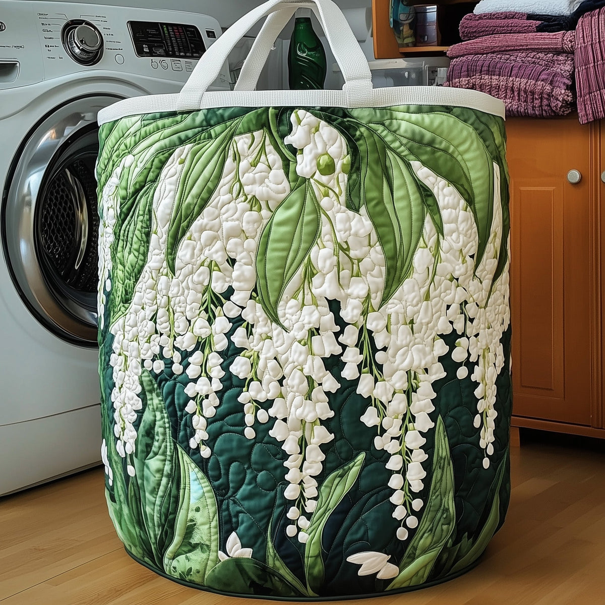 Muguet | Panier à linge matelassé