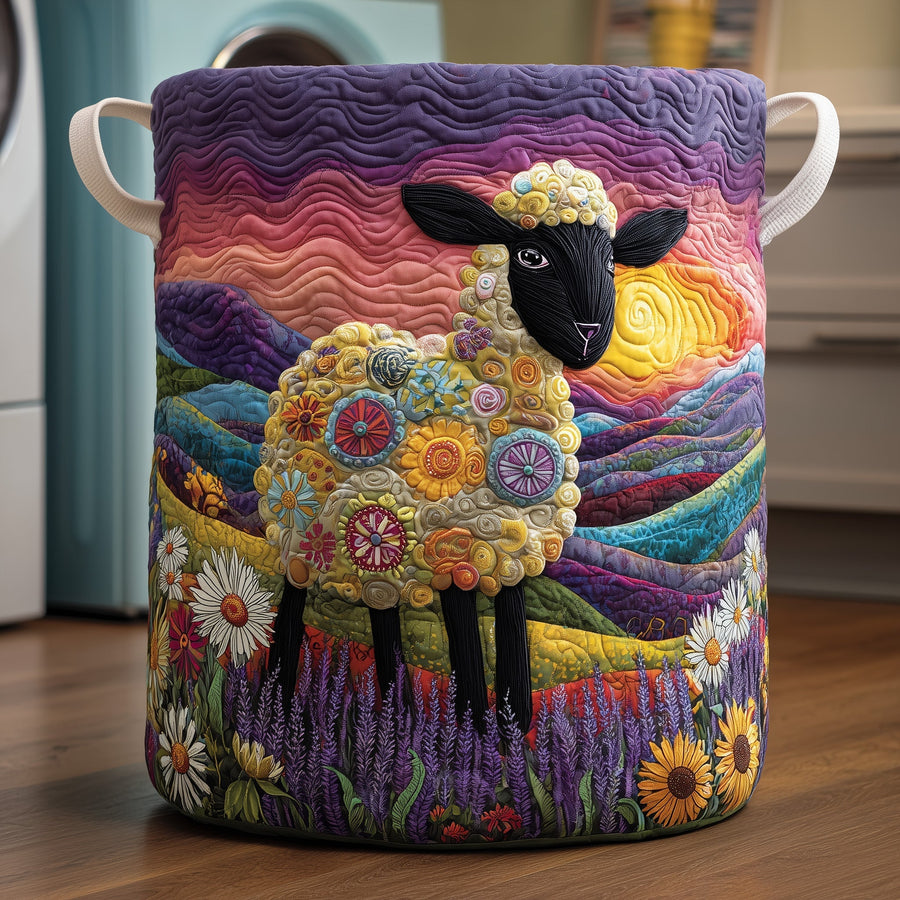 Adorable Sheep | Quilted Laundry Basket
