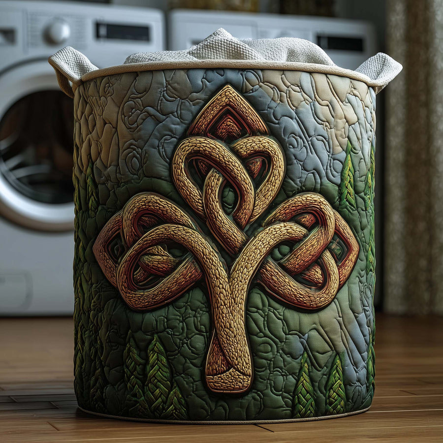 Celtic Clover | Quilted Laundry Basket