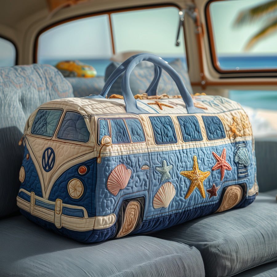 Hippie Van Beach | Quilted Duffle Bag