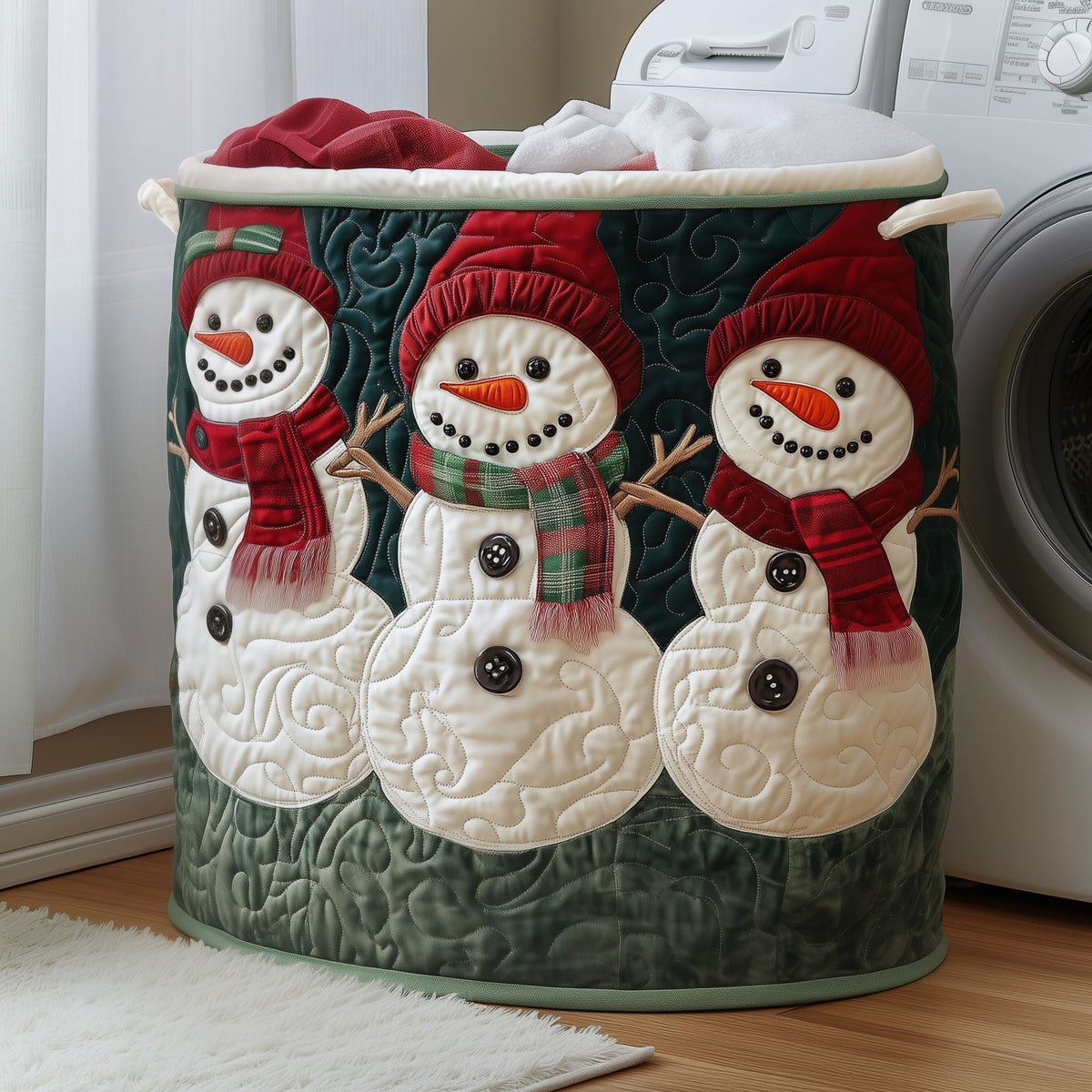 Amis bonhommes de neige | Panier à linge matelassé