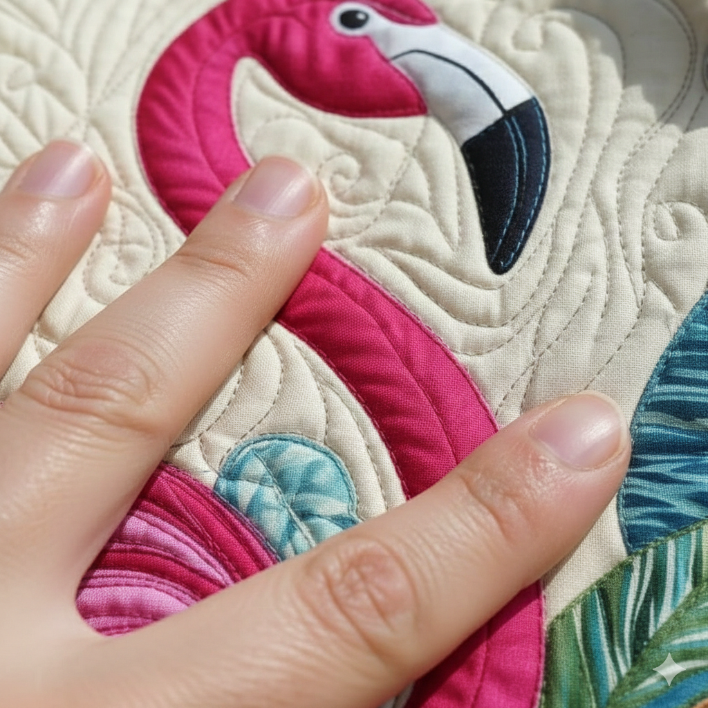 Flamant tropical | Sac de plage matelassé