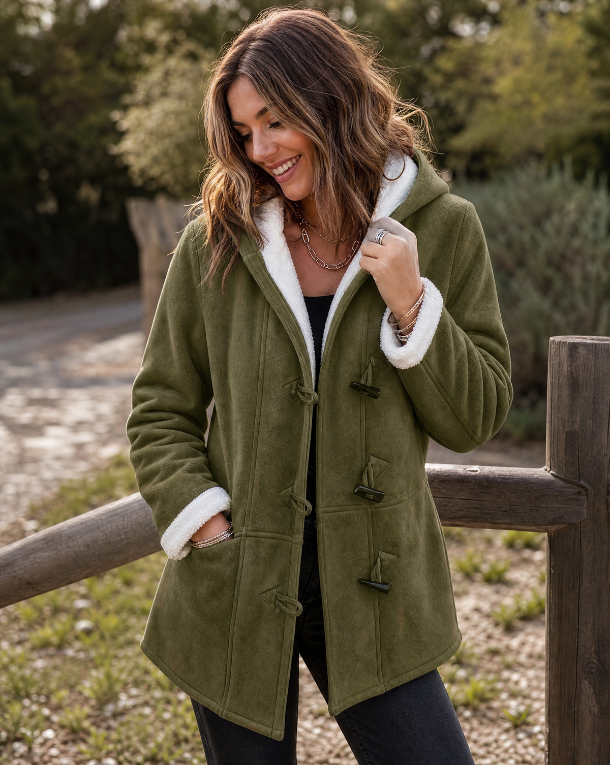 Eleanor | Shearling Toggle Coat