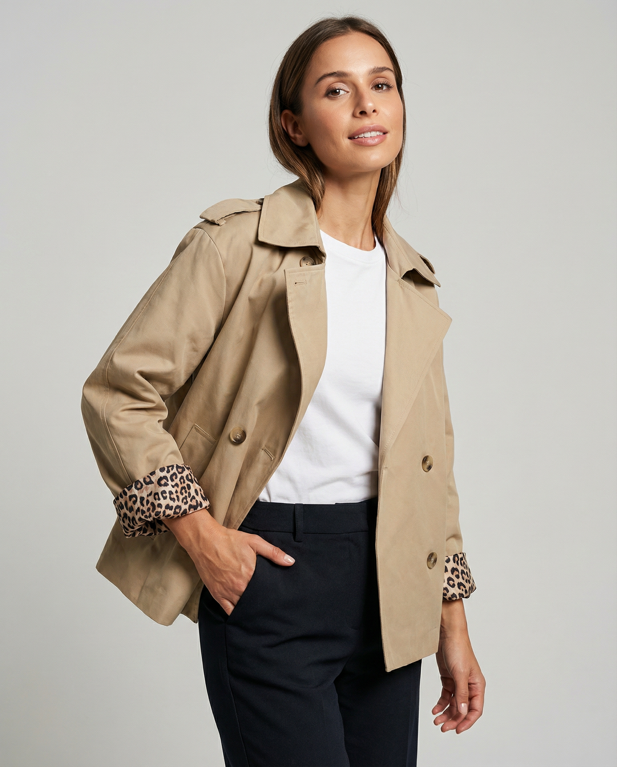 Harlow | Leopard-Lined Trench Coat