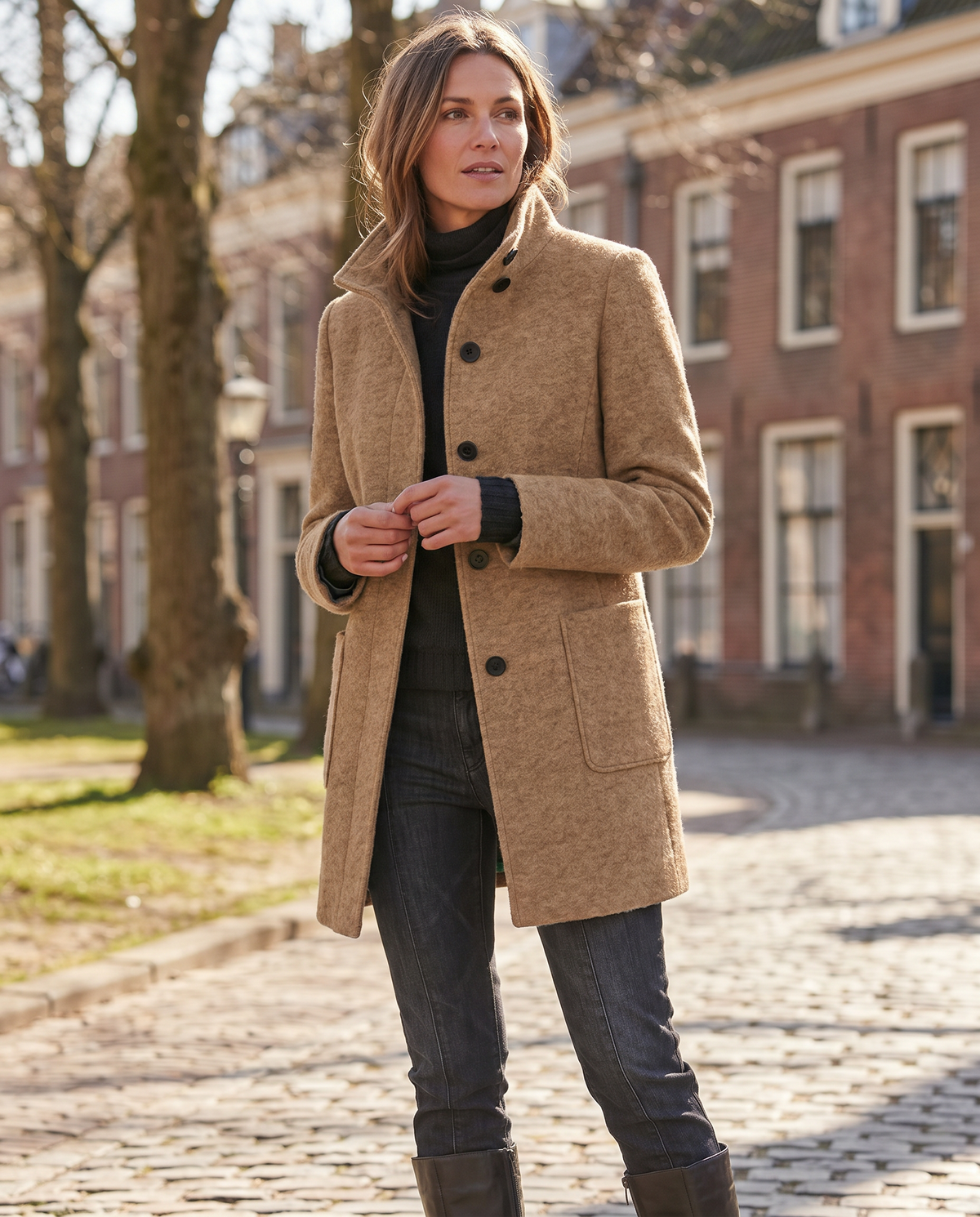 Margaret | Stand Collar Wool Coat