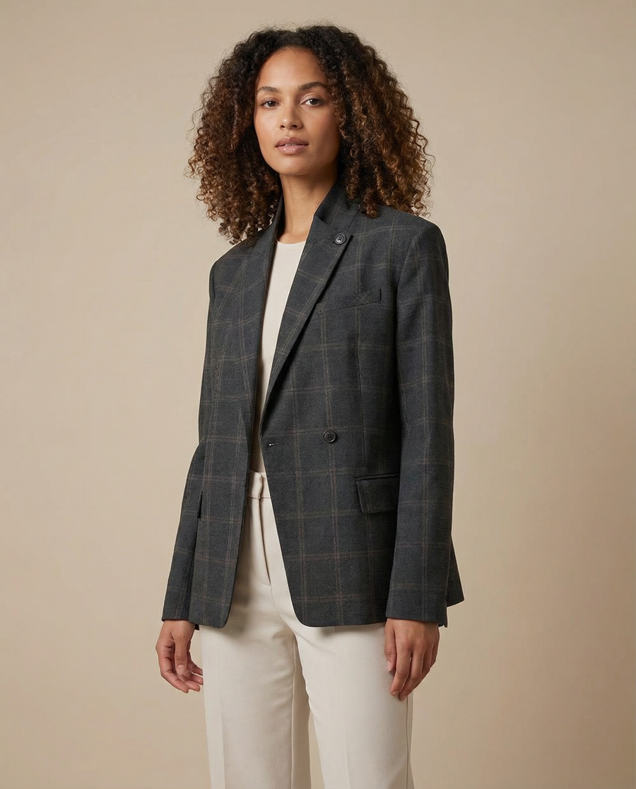 Vivian | Checkered Oversized Blazer