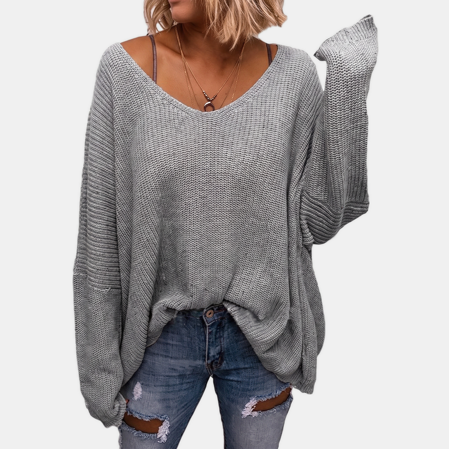 Adeline | Batwing V-Neck Sweater