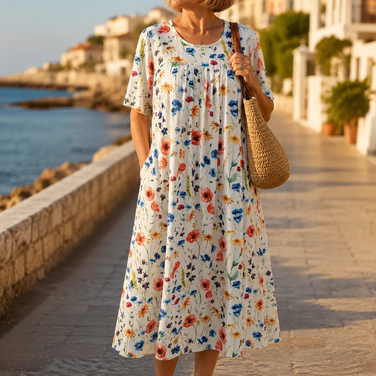 Fiorella | Floral A-Line Midi Dress