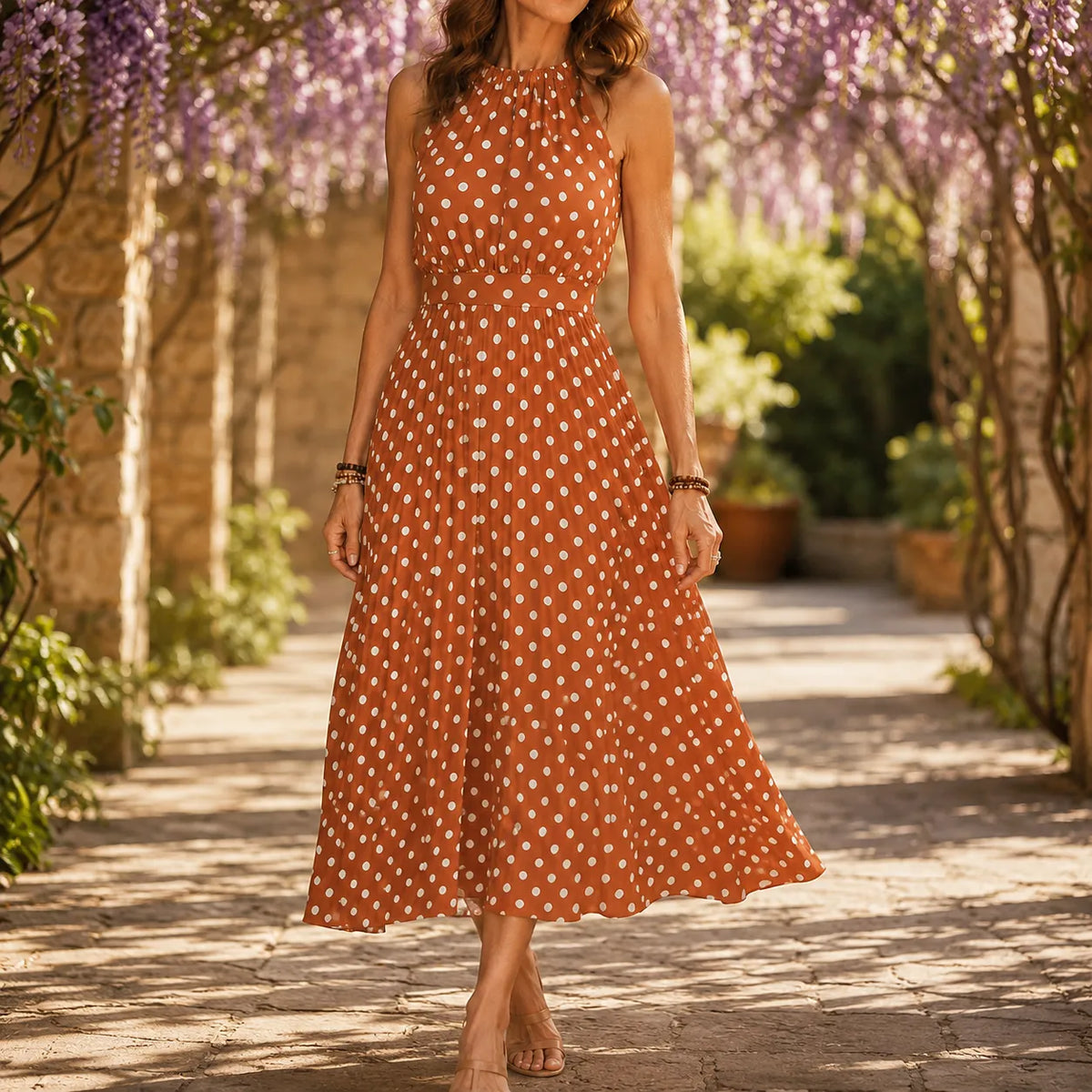 Soliana | Polka Dot Halter Dress