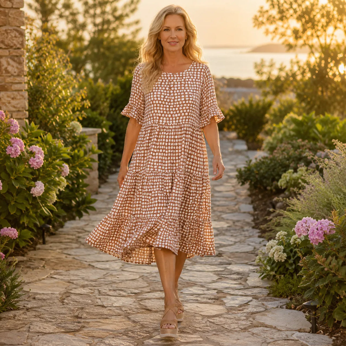 Marisol | Polka Dot Midi Dress