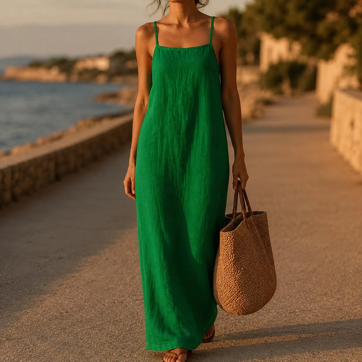 Marelle | Linen-Look Maxi Dress