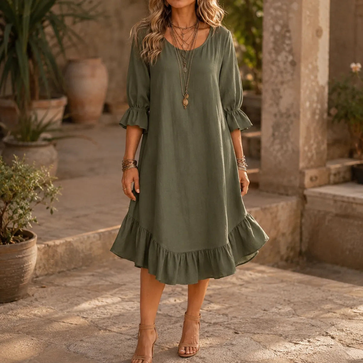 Florenza | Ruffle Hem Midi Dress