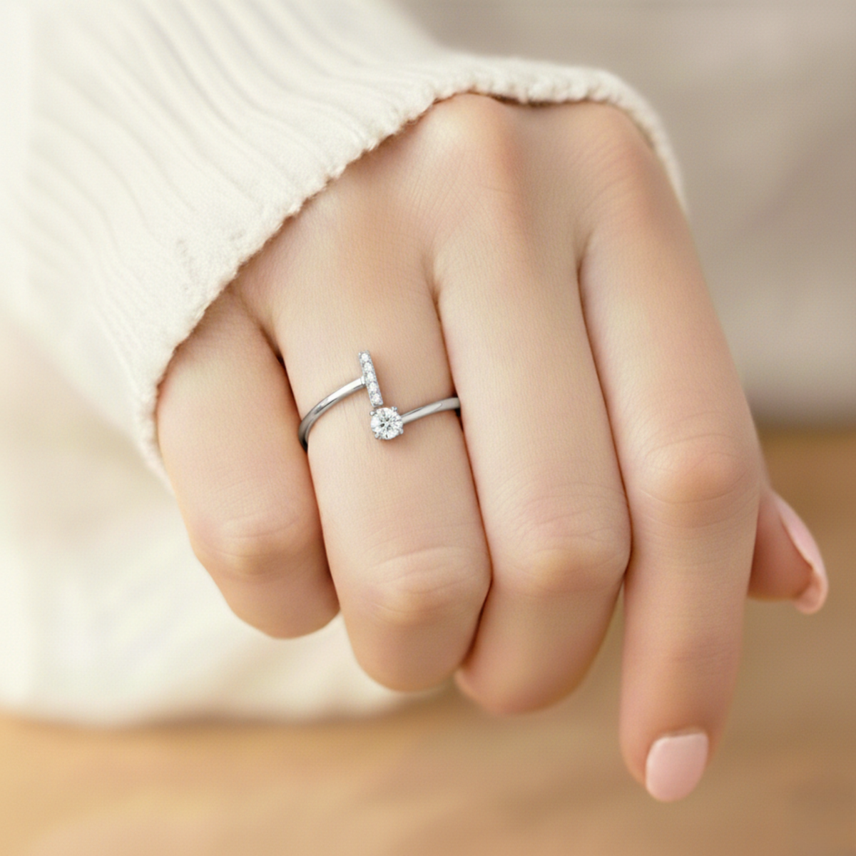 Diamond Initial Ring