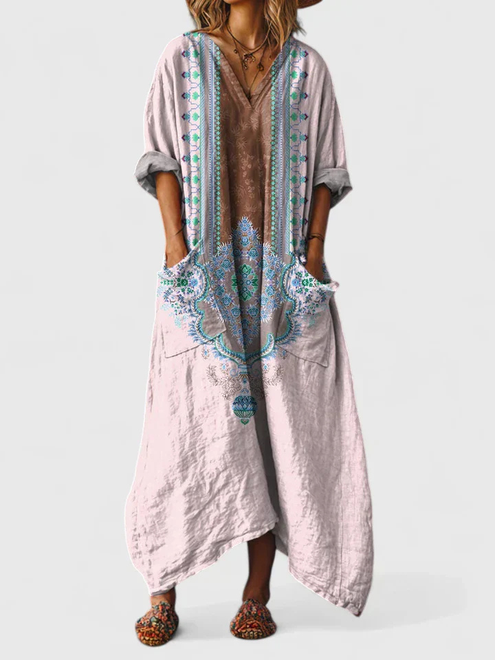Indra | Boho Paisley Maxi Dress
