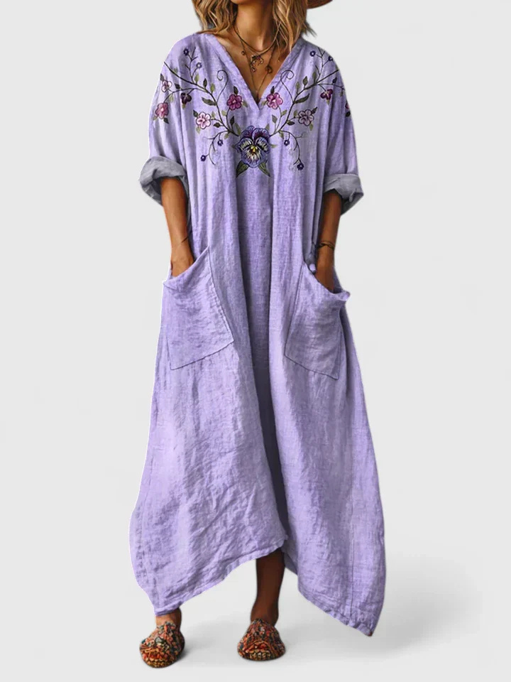 Indra | Boho Paisley Maxi Dress