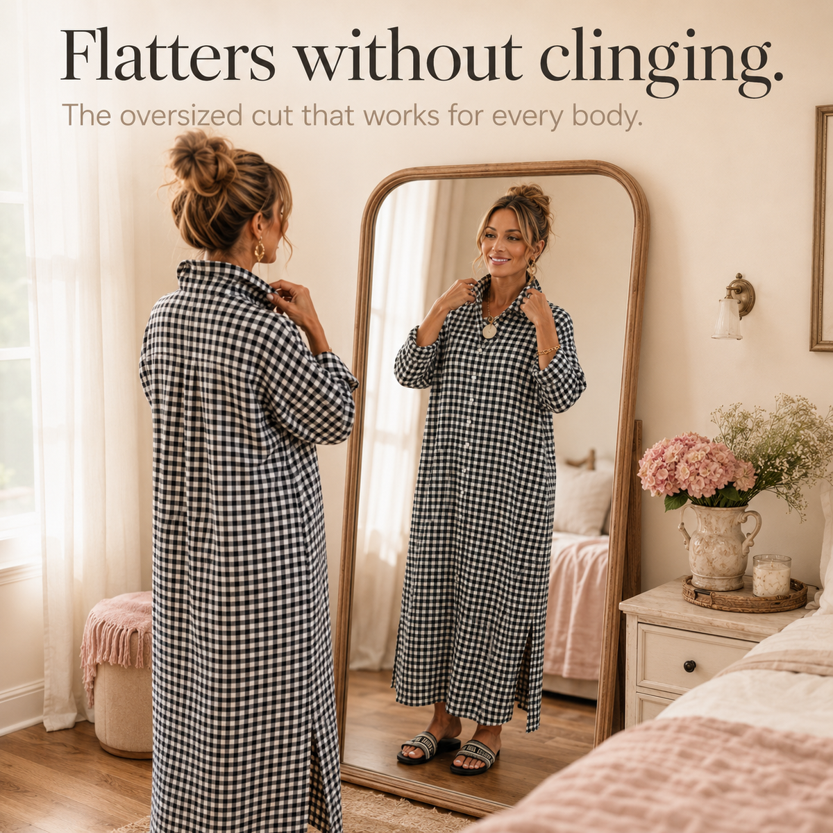 Harlowe | Gingham Maxi Shirt Dress