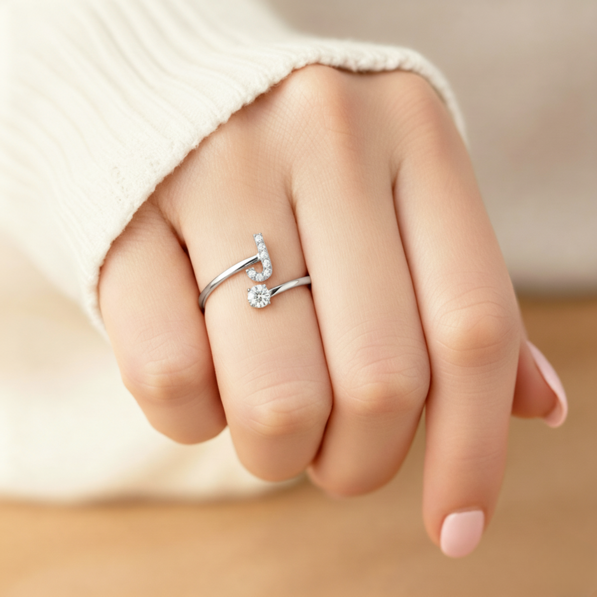 Diamond Initial Ring