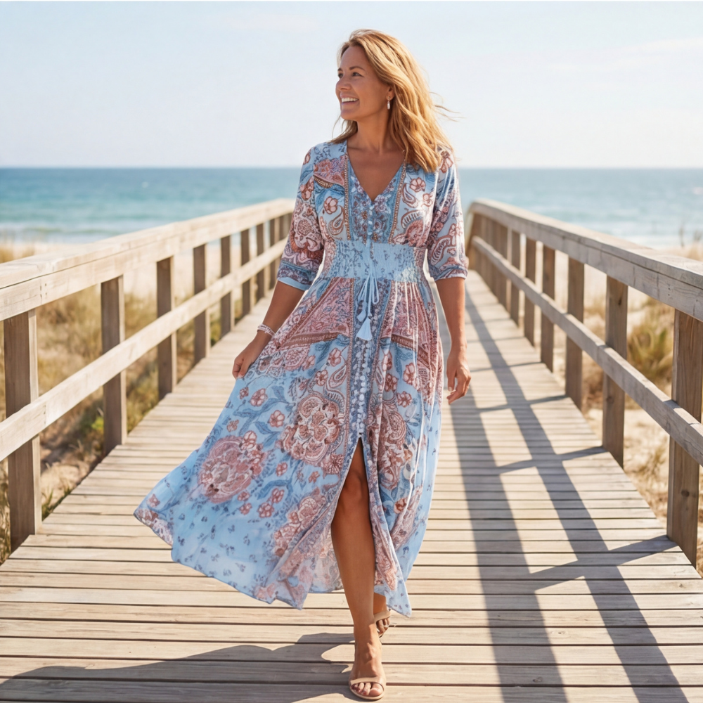 Floressa | Floral V-Neck Maxi Dress