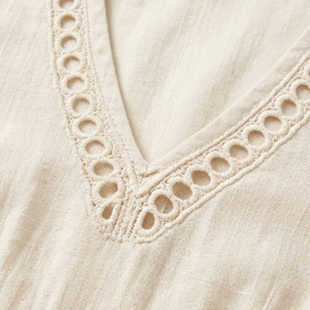 Solmera | Crochet Trim Midi Dress