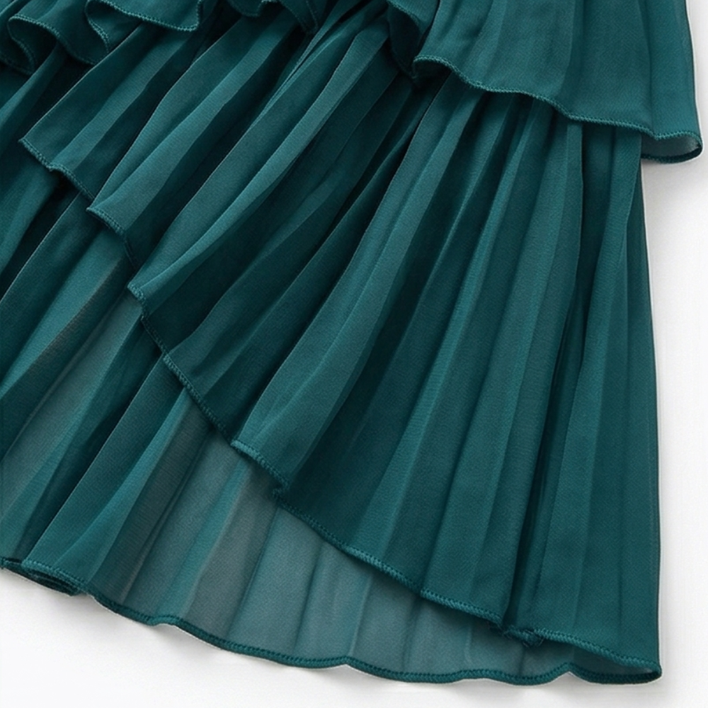 Keyfa | Pleated Ruffle Midi Dress