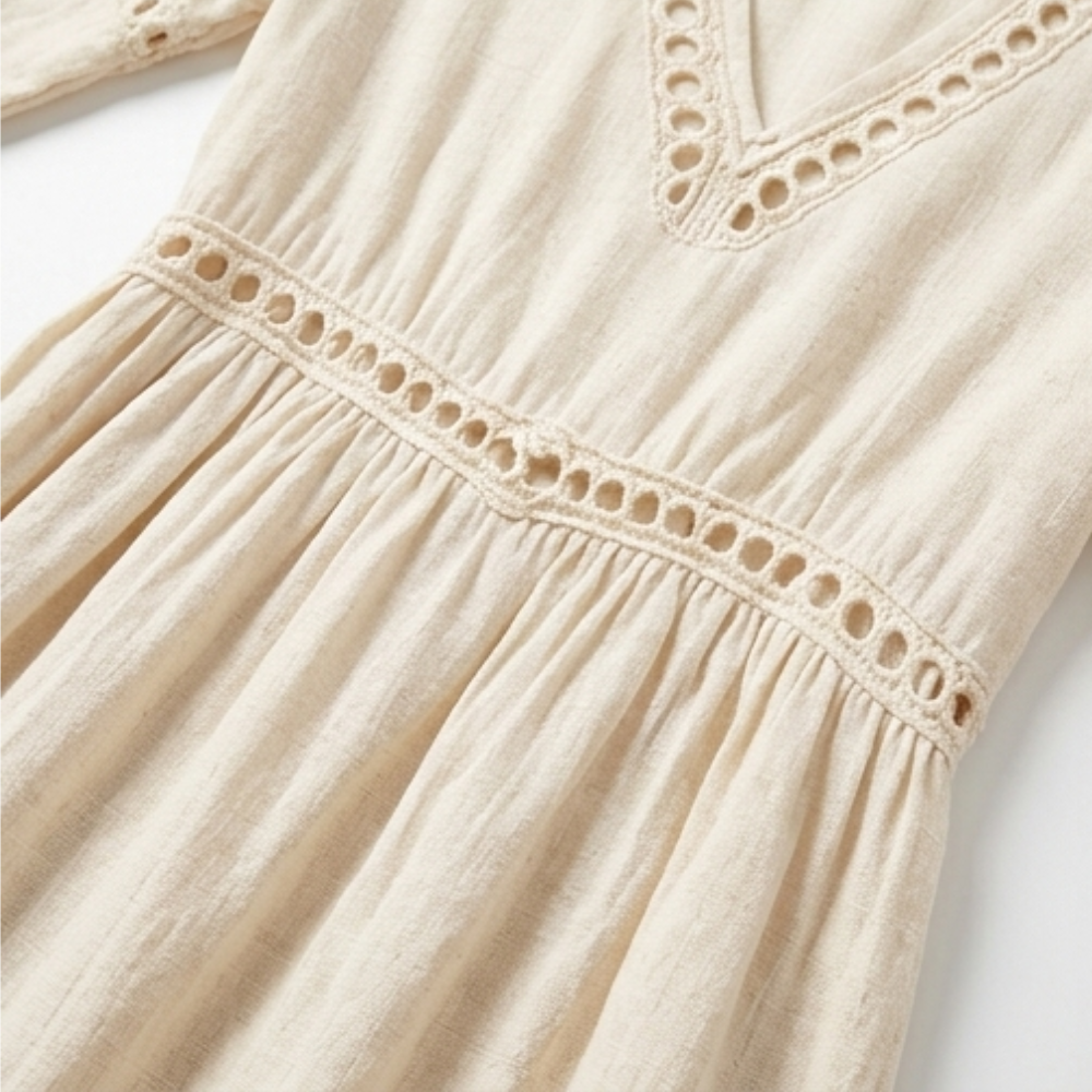 Solmera | Crochet Trim Midi Dress