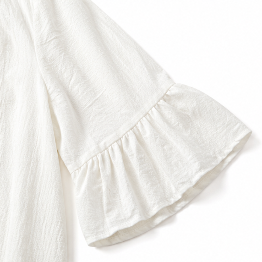 Bella | V-Neck Ruffle Midi Dress