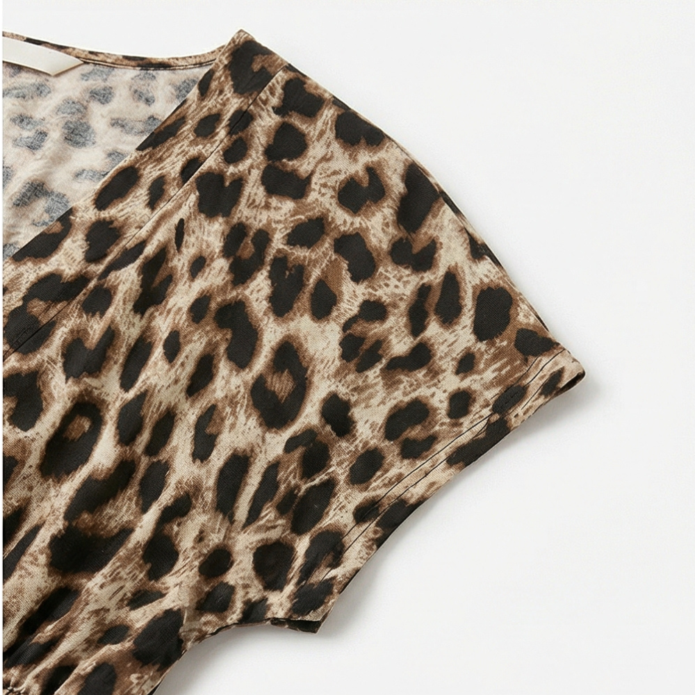 Vivara | Ruched Leopard Maxi Dress